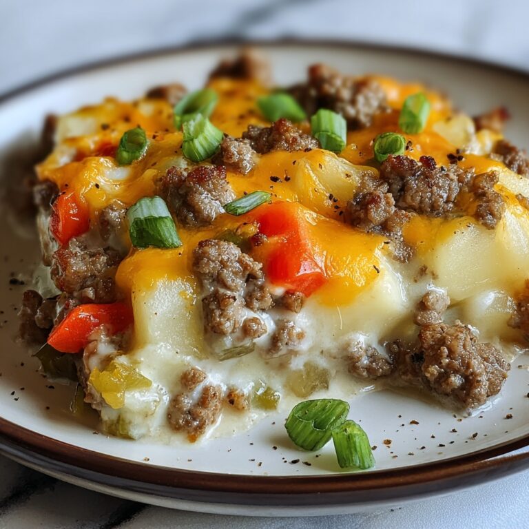 Crockpot Cheesesteak Potato Casserole Recipe