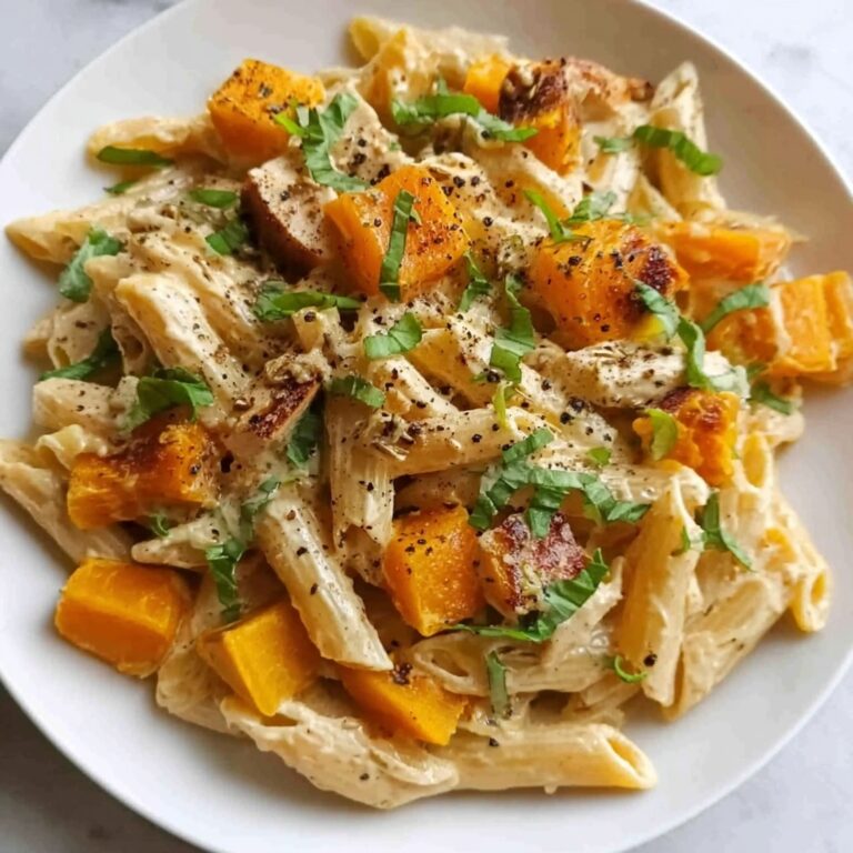 Butternut Squash Pasta with Creamy Nutmeg Sauce Recipe