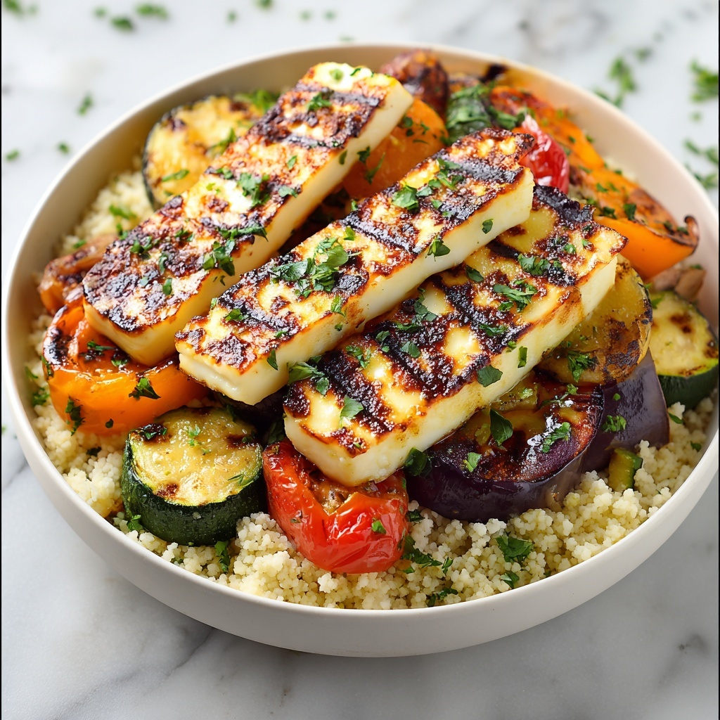 Griddled Vegetables and Halloumi with Couscous Recipe - Recipe Image