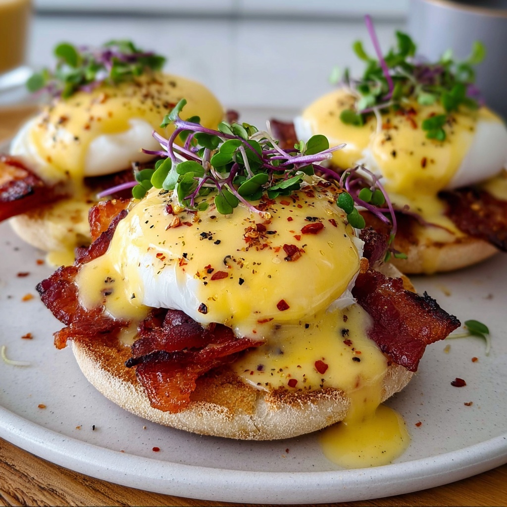 Classic Eggs Benedict with Homemade Hollandaise Sauce Recipe - Recipe Image