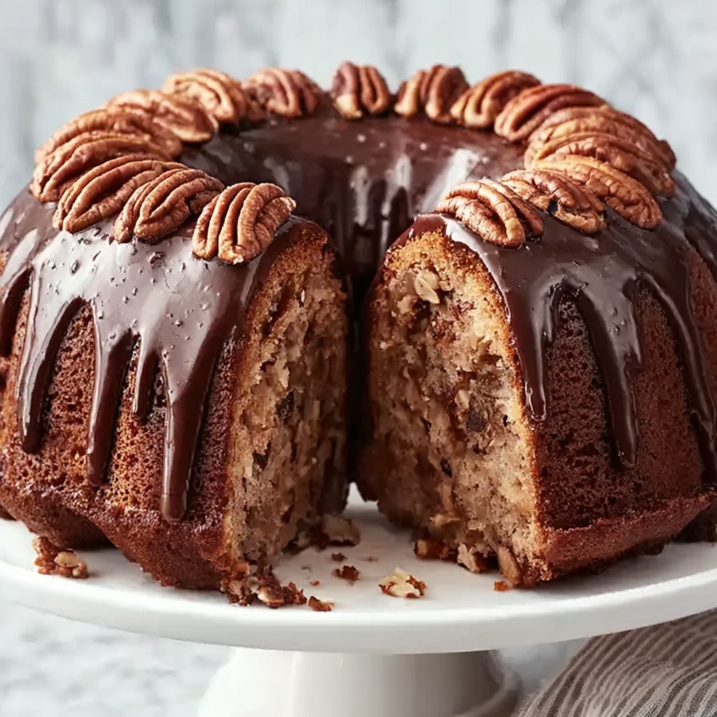 Decadent German Chocolate Pecan Pound Cake Delight Recipe - Recipe Image