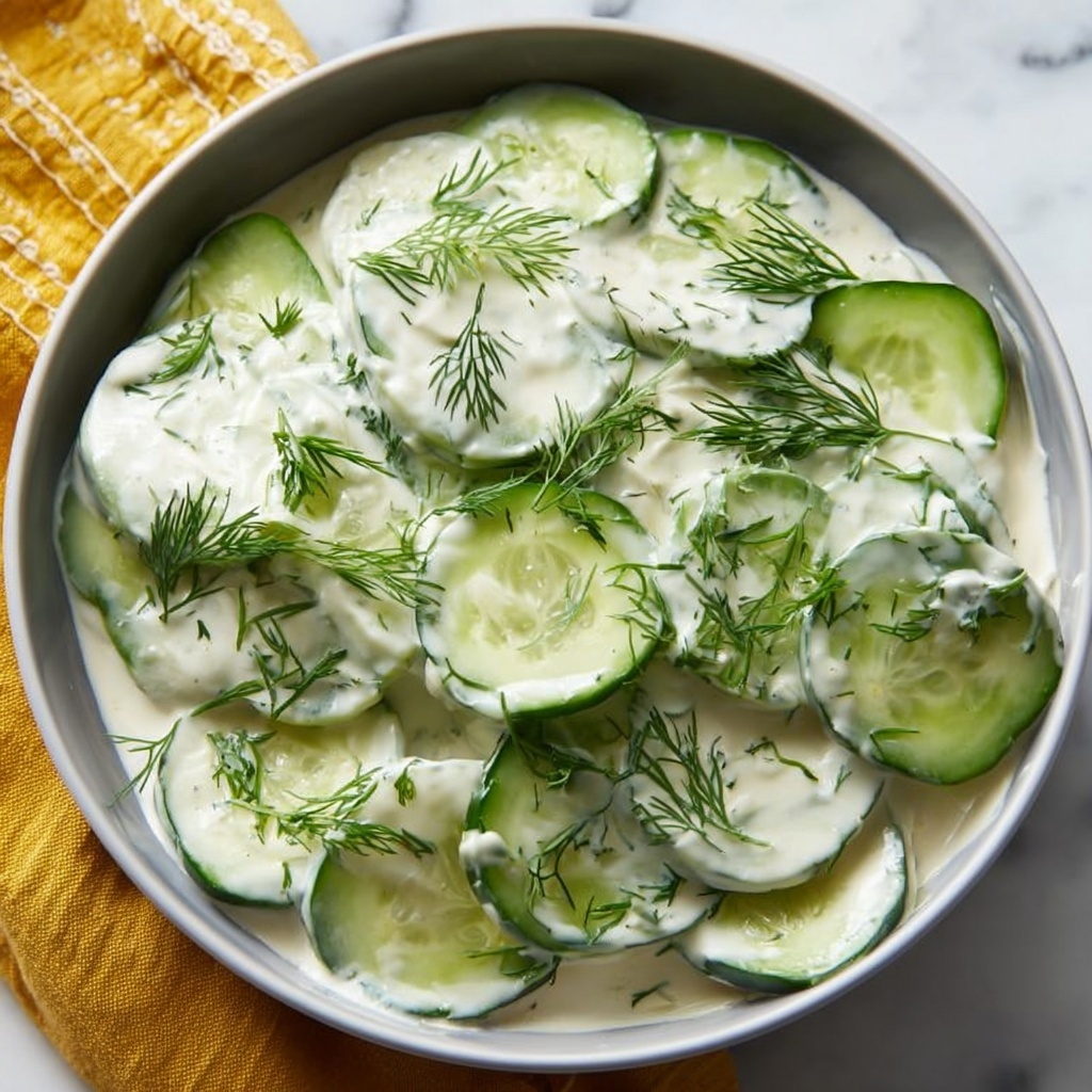 Dad’s Creamy Cucumber Salad Recipe - Recipe Image