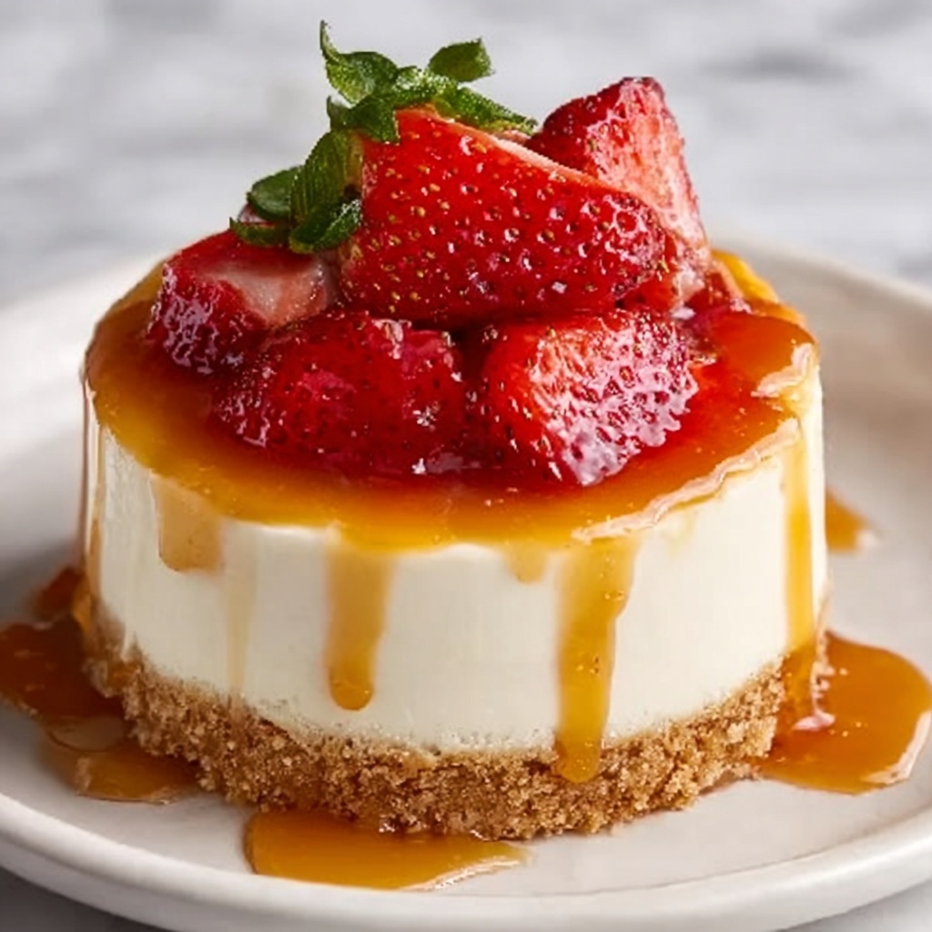 Small No-Bake Cheesecake with Graham Cracker Crust and Optional Toppings Recipe - Recipe Image