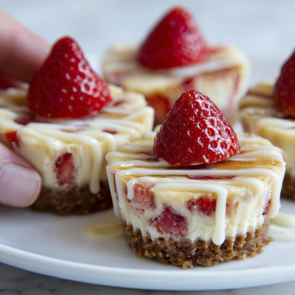 White Chocolate Strawberry Cheesecake Bites Recipe - Recipe Image