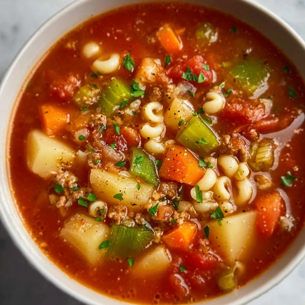 Hearty Minestrone Soup with Vegetables, Pasta, and Beans Recipe - Recipe Image
