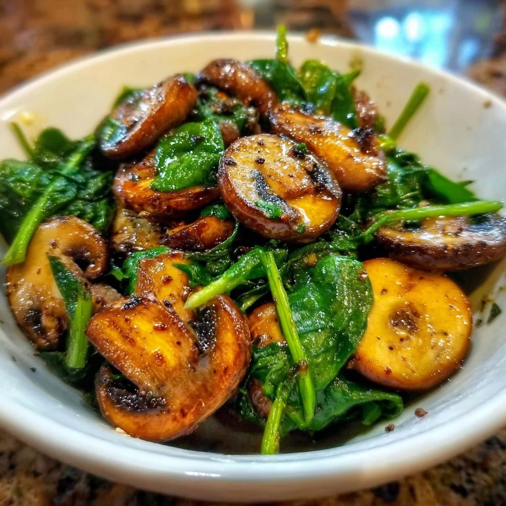 Sauteed Mushrooms with Spinach Recipe - Recipe Image