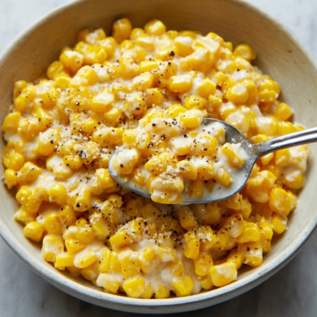 Truffle Parmesan Creamed Corn Recipe - Recipe Image
