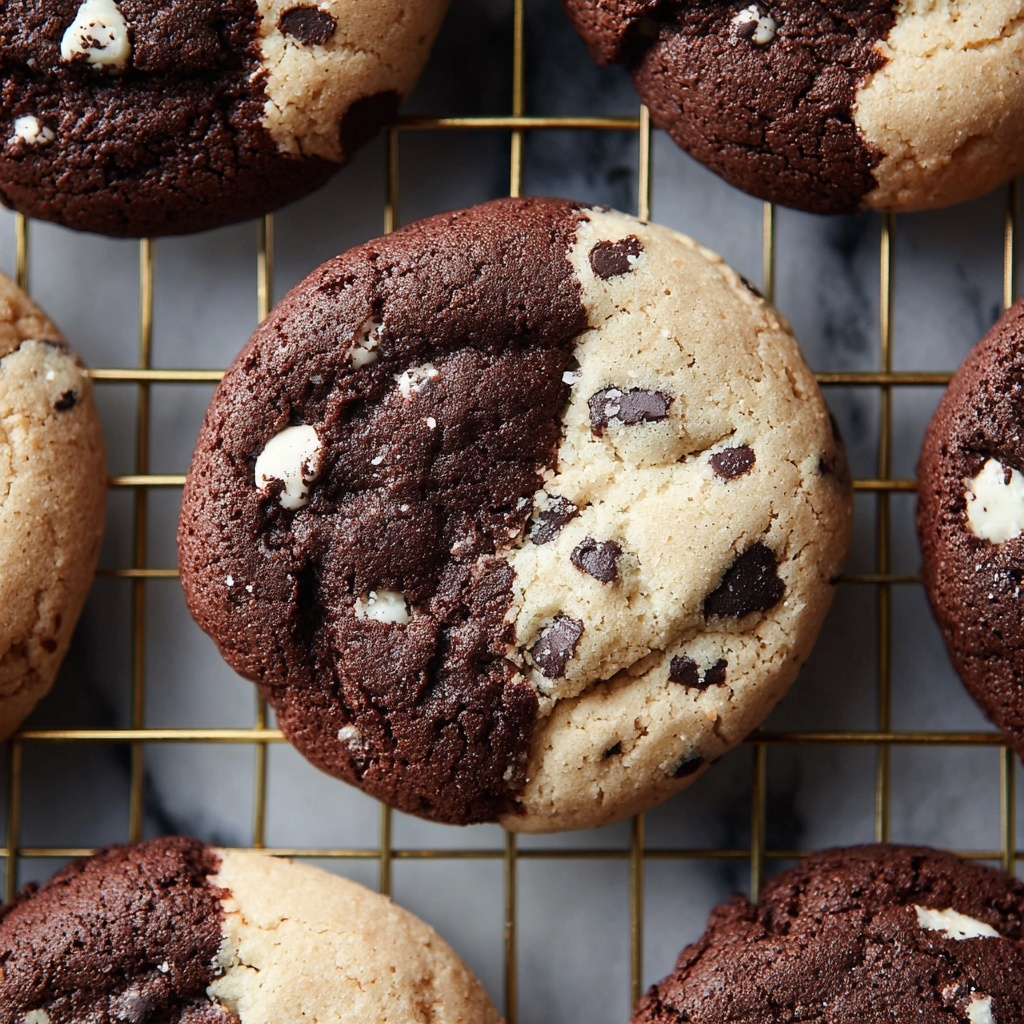 Brookies (Chocolate Chip & White Chocolate Cookie-Brownie Swirl Cookies) Recipe - Recipe Image
