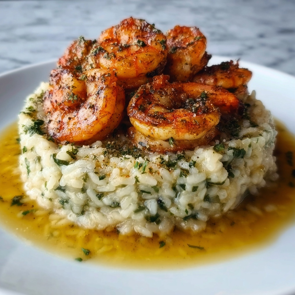 Pesto Shrimp and Parmesan Risotto Recipe - Recipe Image
