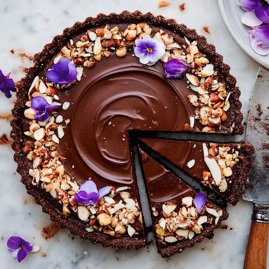 Vegan Chocolate Hazelnut Tart Recipe - Recipe Image