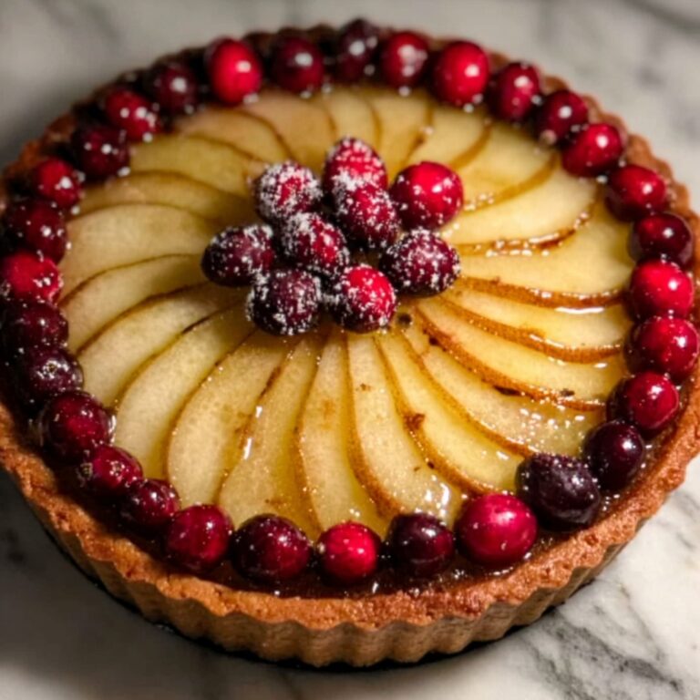 Roasted Pear Cranberry Tart Recipe