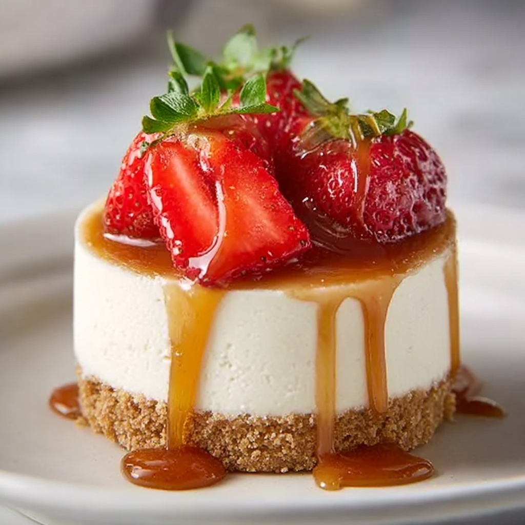 Small No-Bake Cheesecake with Graham Cracker Crust and Optional Toppings Recipe - Recipe Image