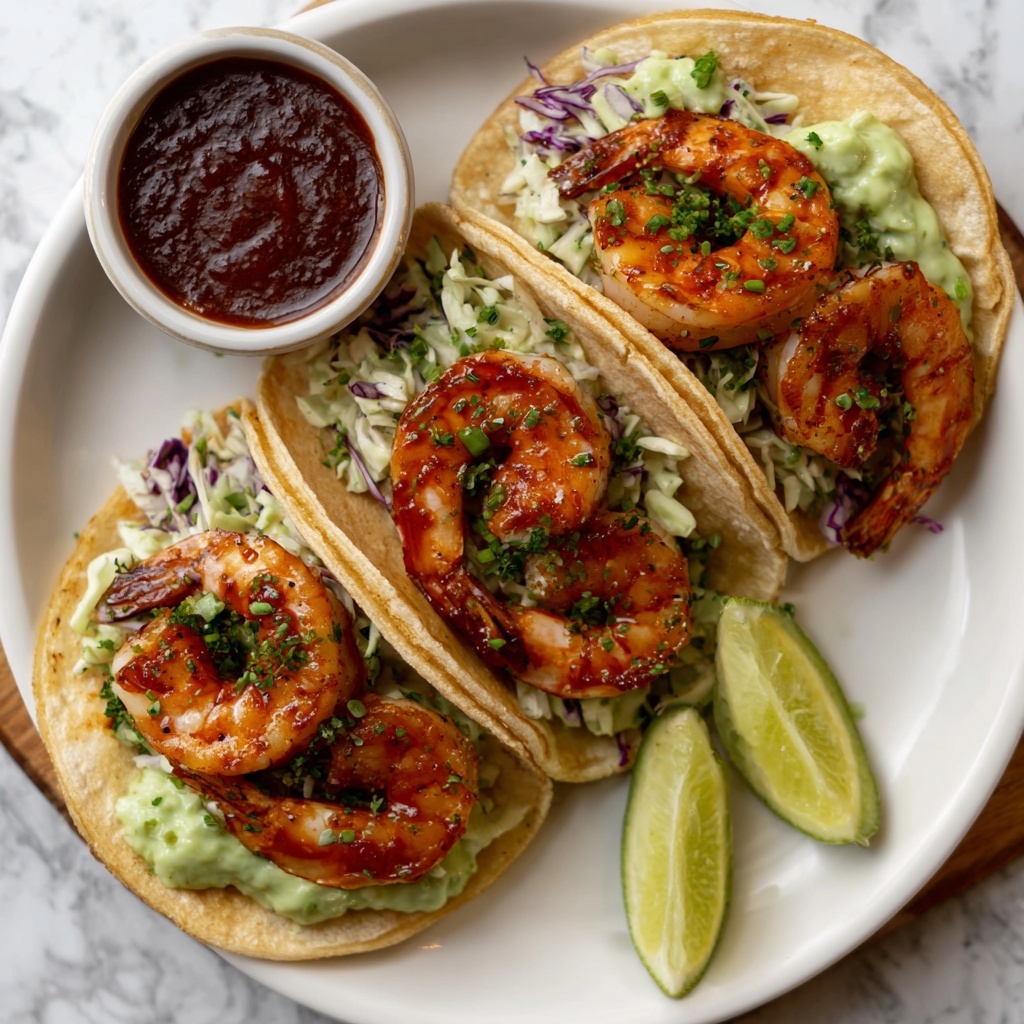 Korean Gochujang Shrimp Tacos Recipe - Recipe Image