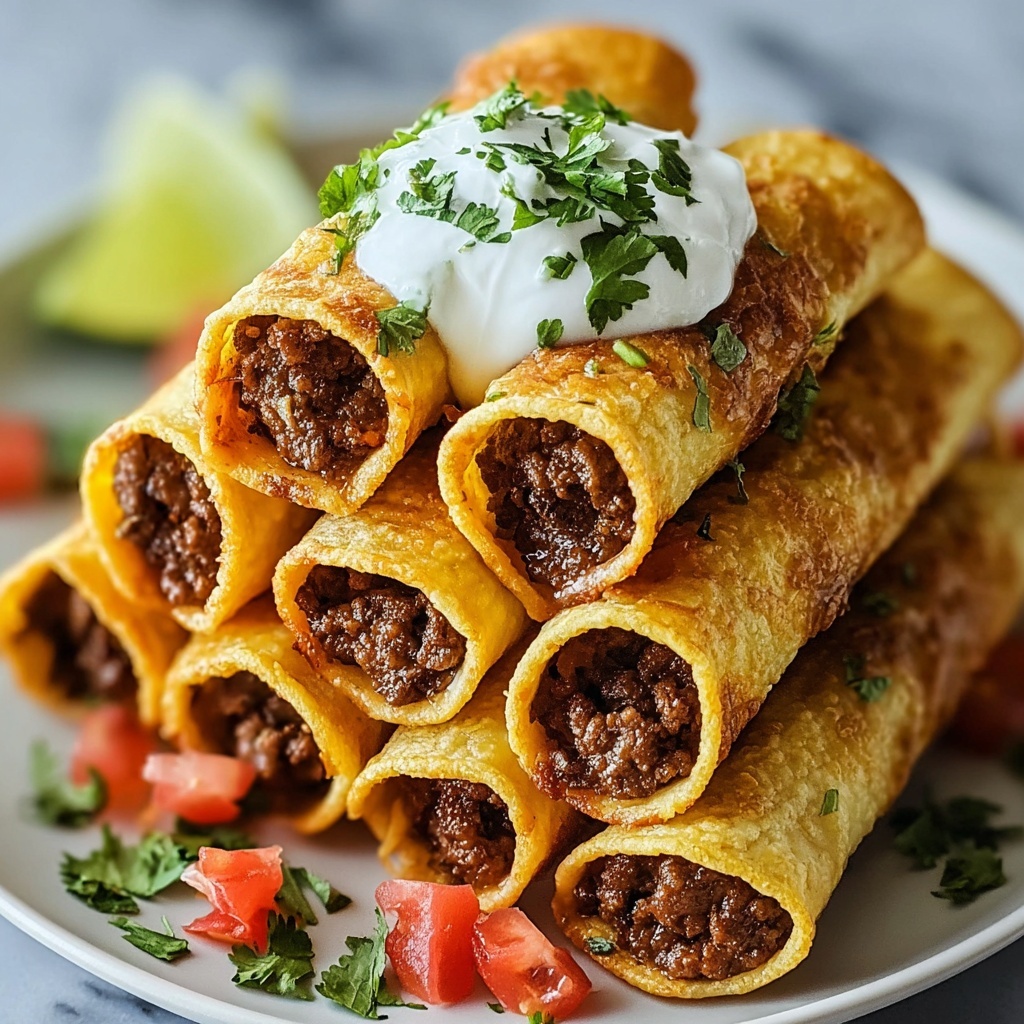 Crispy Beef Taquito Rolls Recipe - Recipe Image
