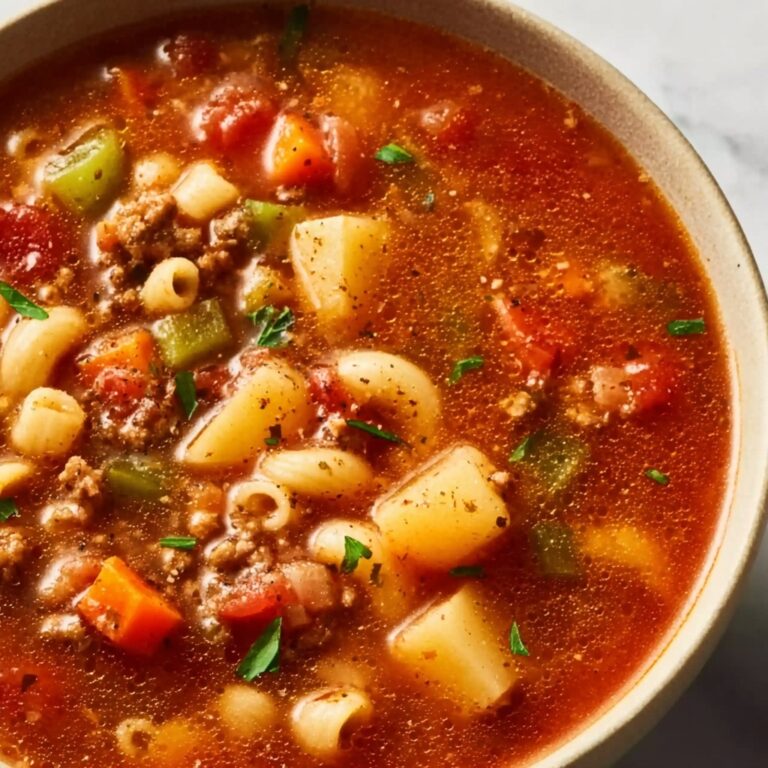 Hearty Minestrone Soup with Vegetables, Pasta, and Beans Recipe