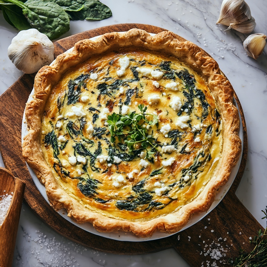 Spinach & Feta Quiche Recipe - Recipe Image