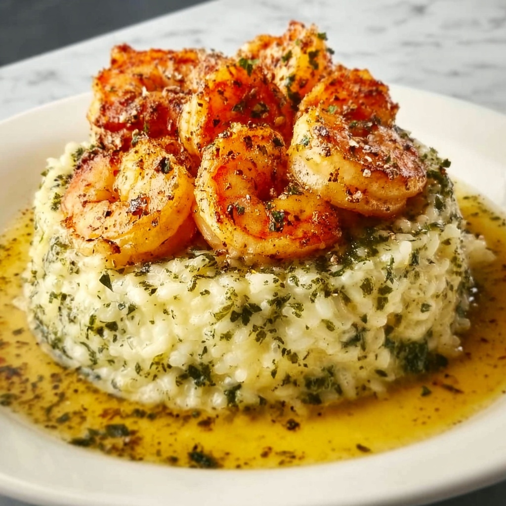 Pesto Shrimp and Parmesan Risotto Recipe - Recipe Image
