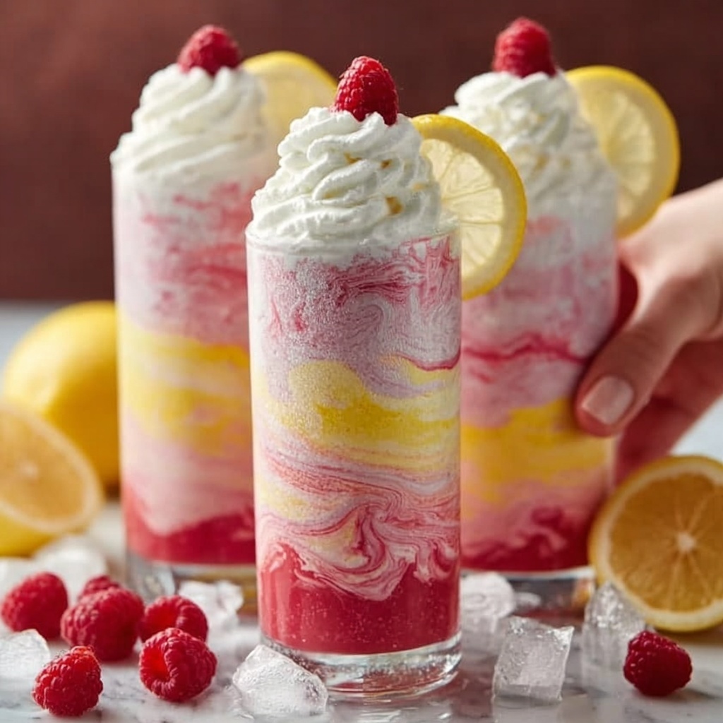 Whipped Pink Lemonade with Raspberries and Vanilla Cream Recipe - Recipe Image