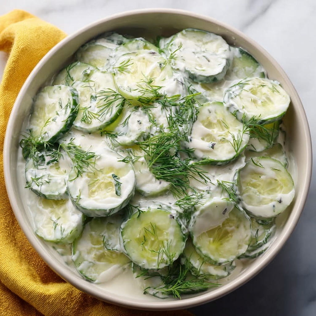Dad’s Creamy Cucumber Salad Recipe - Recipe Image