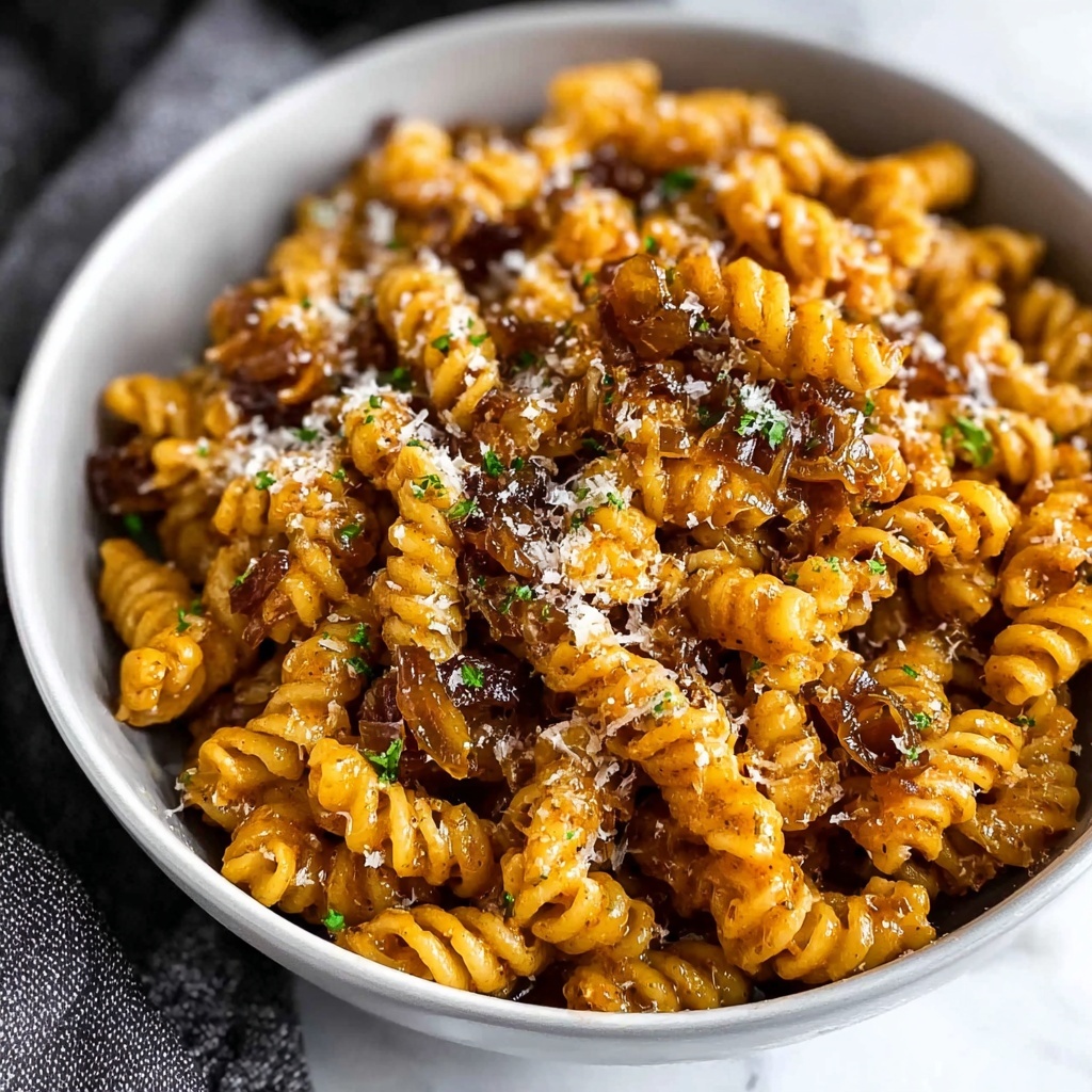 One Pot French Onion Pasta Recipe - Recipe Image