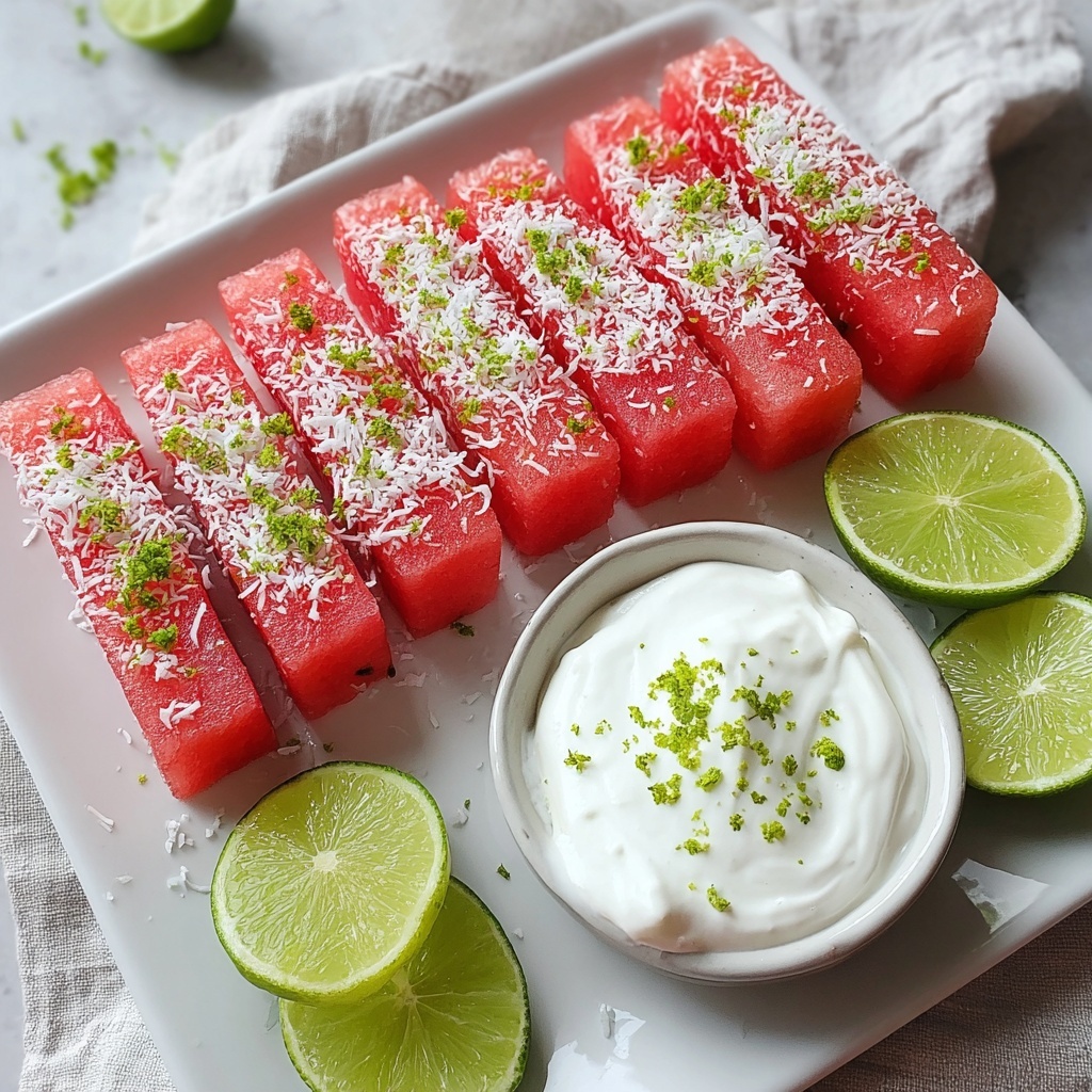 Watermelon Fries with Coconut Lime Dip Recipe - Recipe Image