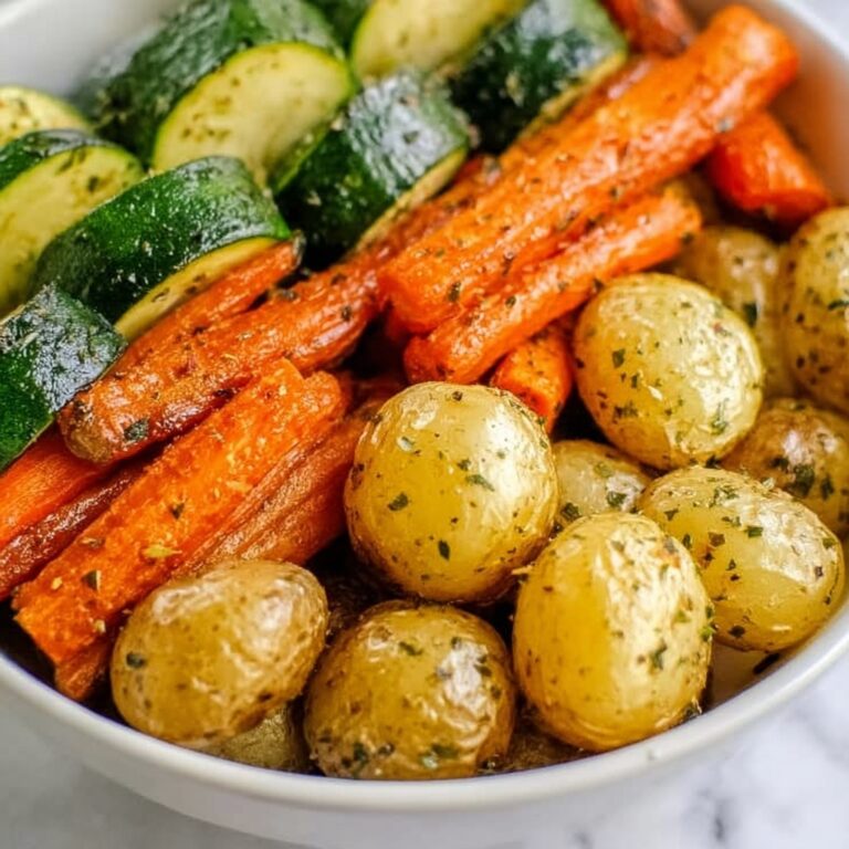 Garlic Herb Roasted Potatoes, Carrots, and Zucchini Recipe