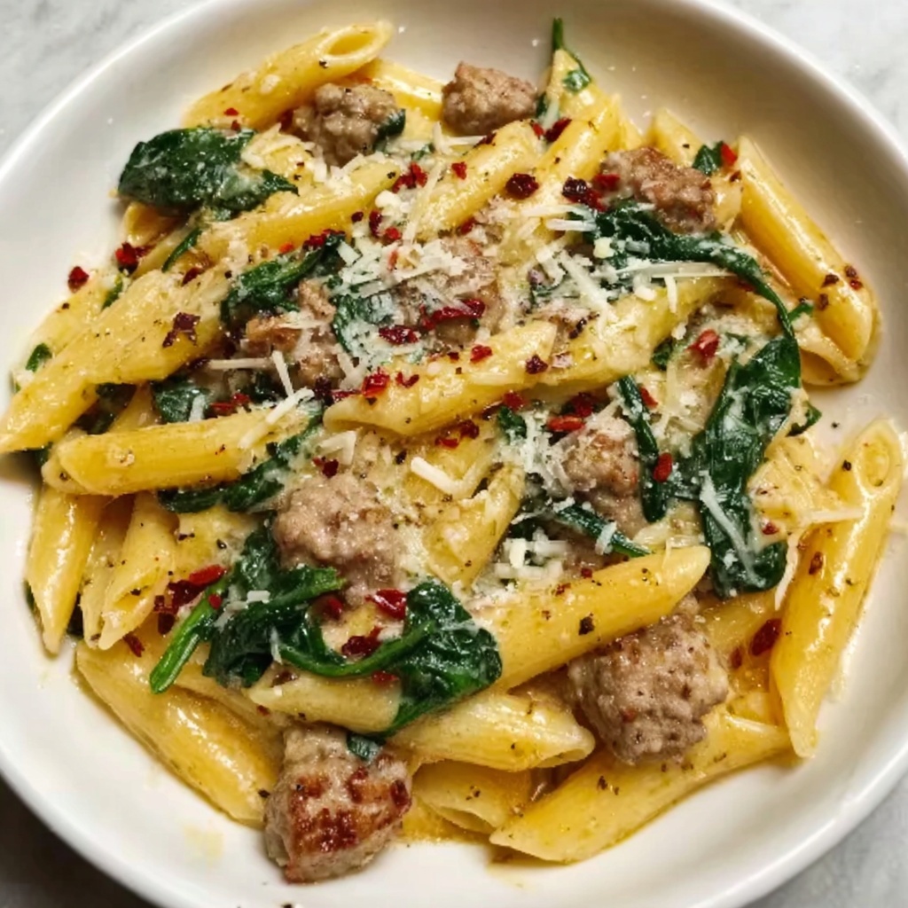 Creamy Italian Sausage Pasta Recipe - Recipe Image