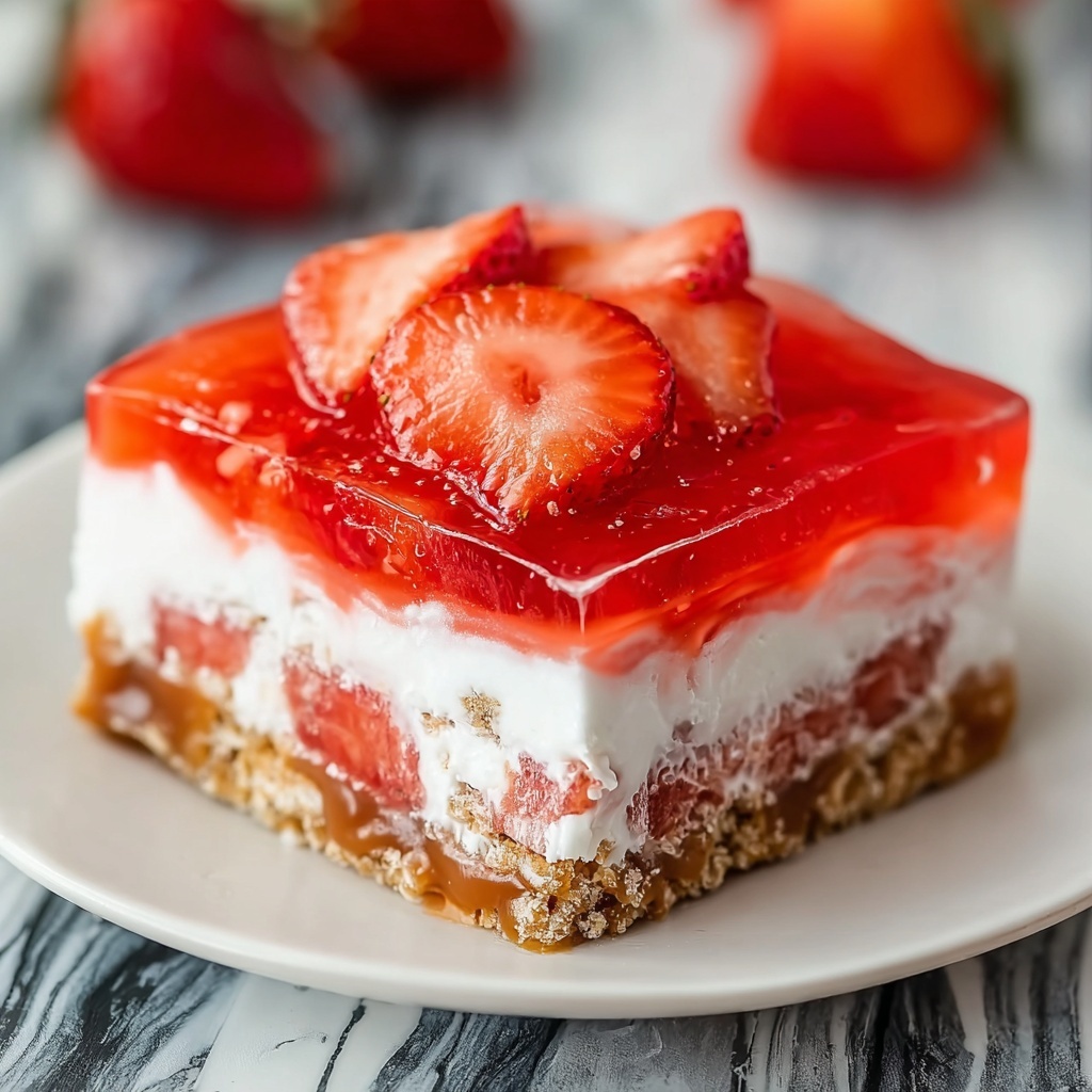 Delightful Strawberry Pretzel Jello Salad Recipe - Recipe Image