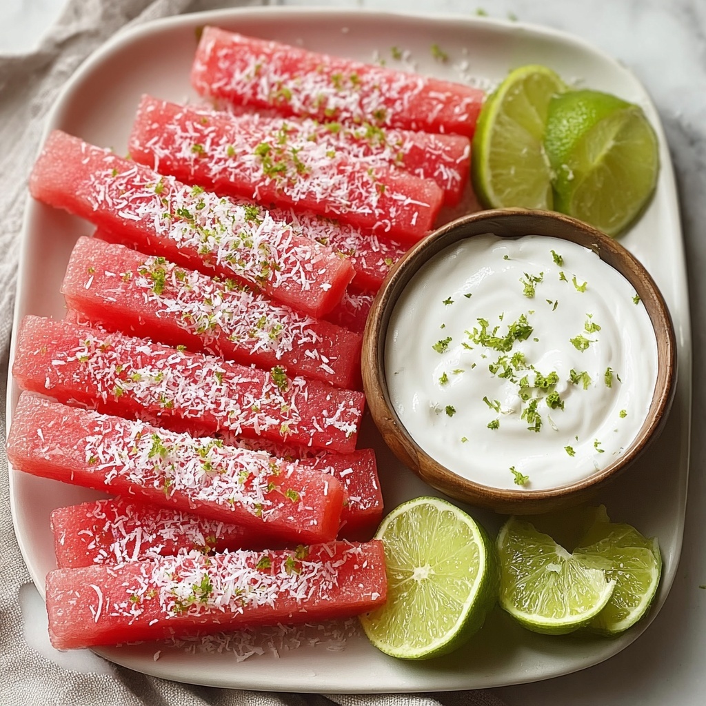 Watermelon Fries with Coconut Lime Dip Recipe - Recipe Image