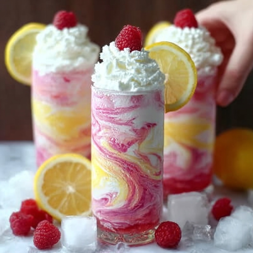 Whipped Pink Lemonade with Raspberries and Vanilla Cream Recipe - Recipe Image